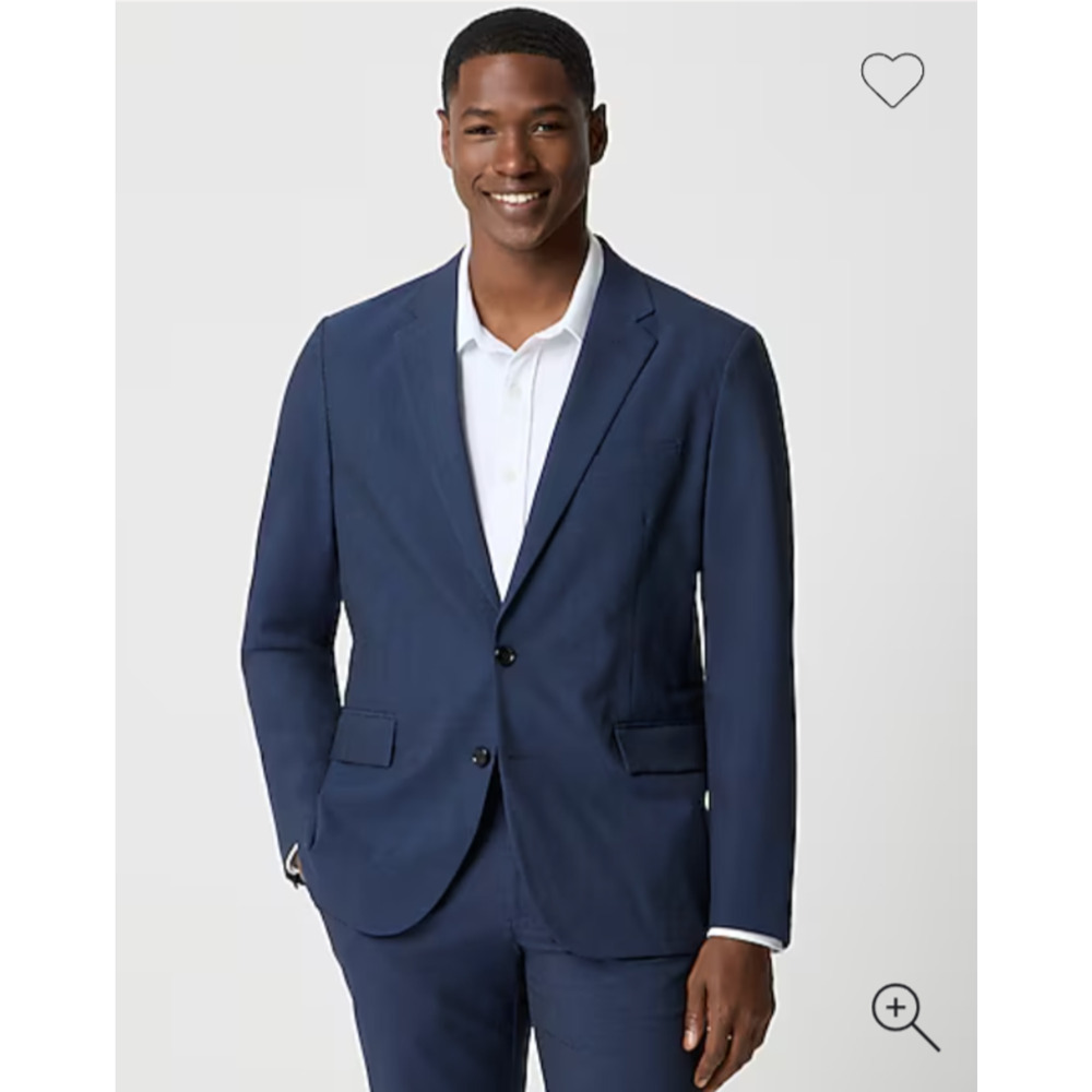 J. Crew Thompson Wool Men 40R Blue 2 Button Double Vent Sportscoat Tuxedo Suit